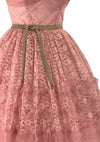 Vintage 1950s Rose Pink Lace Party Dress - New!