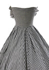 Early 1960s Black & White Gingham Cotton Dress - NEW!