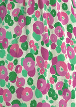 Late 1950s Early 1960s Pink and Jade Floral Cotton Sundress- New!