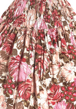 Vintage 1950s Pink Novelty Floral Cotton Dress- New!