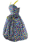 Early 1960s Harlequin Print Cotton Sundress & Bolero- New!