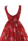 1950s Jerry Gilden Designer Roses Chiffon Dress - New!