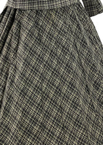 Vintage 1950s Charcoal Plaid Wool Suit- New!