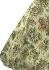 Beautiful 1950s Green Floral Plisse Dress - New!