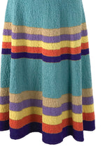 Rare 1940s Cotton Knit Rainbow Dress Ensemble- New!