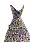 1950s - 1960s Lilac and Chartreuse Floral Print Dress- New! (ON HOLD)