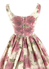 Vintage Late 1950s Pink Roses Dress with Overlay- NEW!