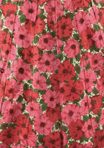 Vintage 1950s Pink & Rose Floral Cotton Dress- New!