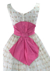 Vintage 1950s Pink Rosebud Flocked Party Dress - New!