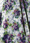 Stunning 1950s Violet Sprays Cotton Designer Dress with Rhinestones - New!