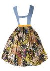 Late 1950s Early 1960s Floral Cotton Designer Dress - New!