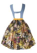 Late 1950s Early 1960s Floral Cotton Designer Dress - New!