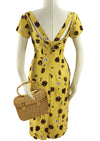 Late 1950s to Early 1960s Golden Floral Wiggle Dress - New!