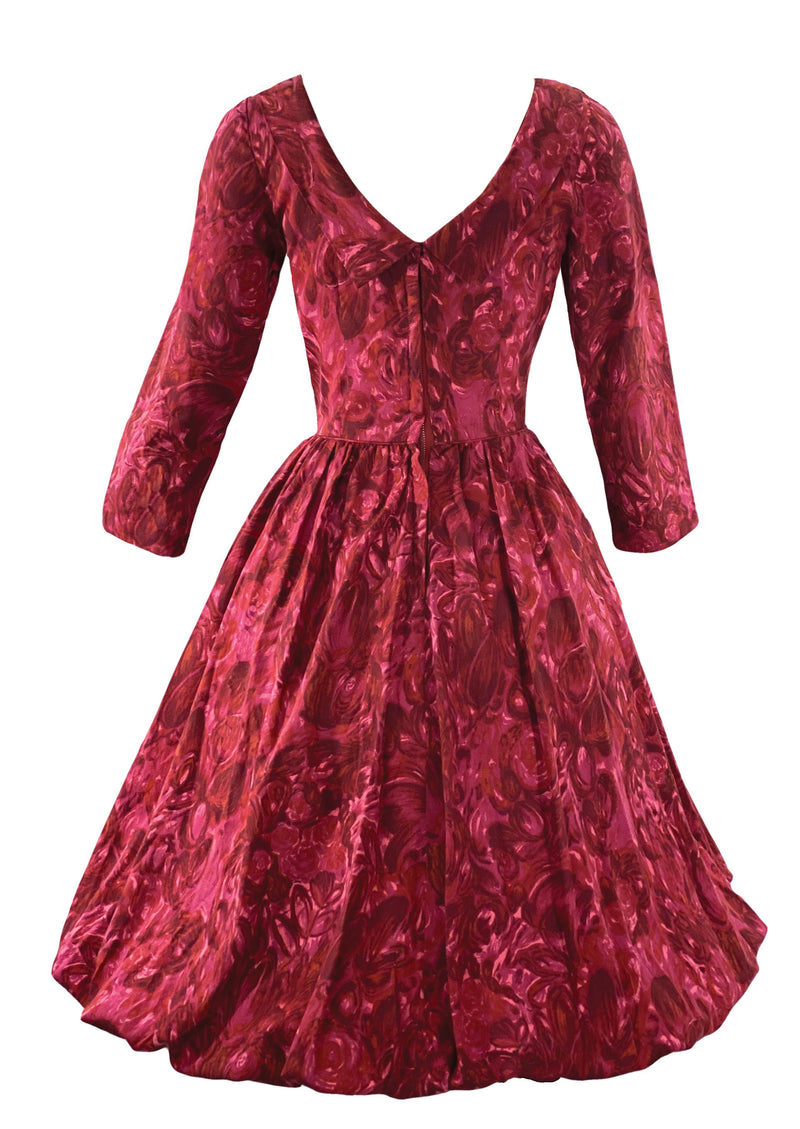 Late 1950s to Early 1960s Pink Floral Gilden Designer Dress- New!