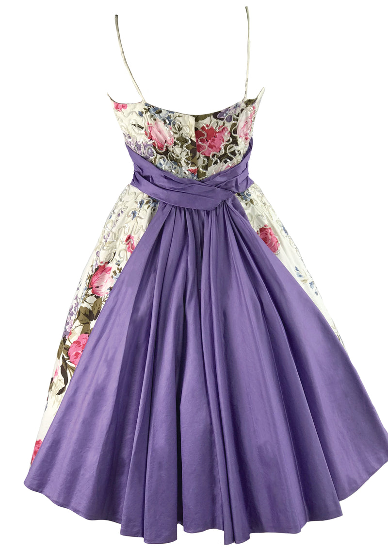 1950s Designer Floral Cocktail Dress- New!