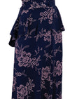 Vintage 1940s Navy Rayon with Pink Flower Print Dress- New!