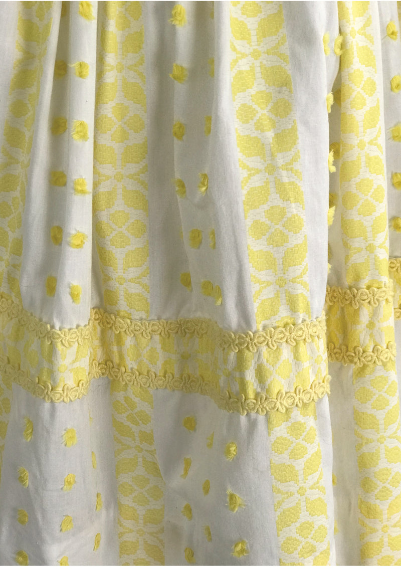 Late 1950s Buttercup Yellow & White Cotton Dress  - New! (RESERVED)