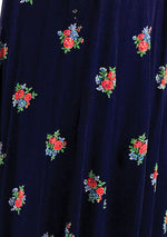 Vintage 1940s Navy Floral Rayon Blend Dress- New!