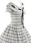 Late 1950s Black and White Stripe Cotton Dress - New!
