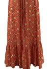 1970s Rose Print Maxi Dress with Frills