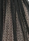 Vintage 1950s Black Flocked Chiffon Glitter Party Dress - New!