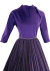 Stylish Designer 1950s Purple Wool Top and Skirt Set- New!