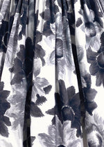 Late 1950s B&W Floral Print Cotton Sundress New!