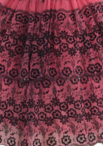 Stunning 1950s Pink Flocked Party Dress- New!
