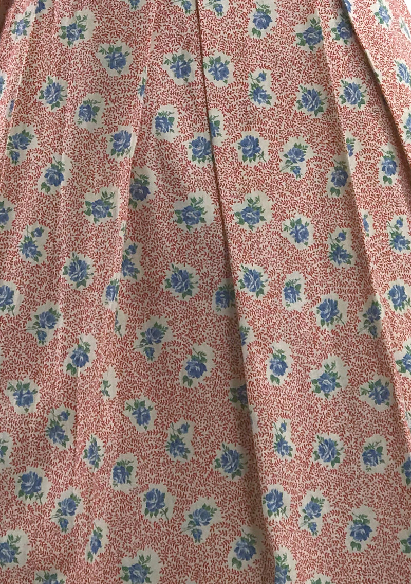 Vintage 1950s Pink Floral Cotton Dress Ensemble- New!