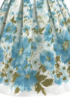 Late 1950s - Early 1960s Blue Border Floral Print - NEW!