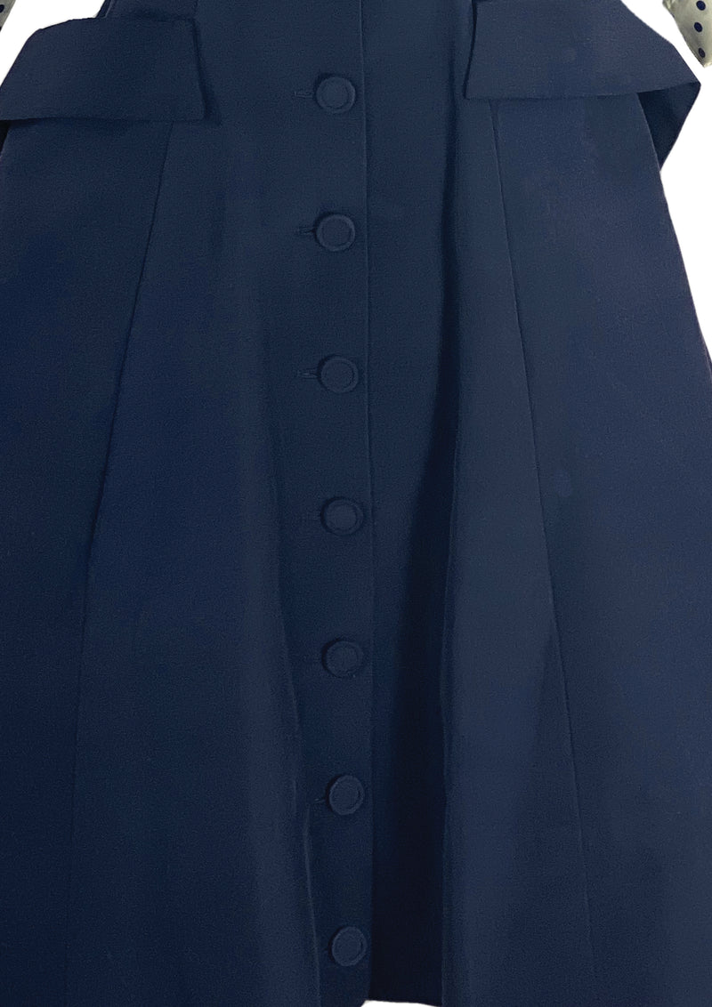 Fantastic 1950s New Look Navy Faille Dress- New!