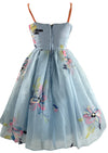 Late 1950s Early 1960s Hand Painted Party Dress Ensemble- New!