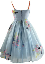 Late 1950s Early 1960s Hand Painted Party Dress Ensemble- New!