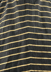 Late 1950s Designer Charcoal and Gold Stripe Cocktail Dress- New!