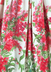 Vintage 1950s Glazed Cotton Pink Floral Border Dress  - New!
