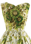 Gorgeous 1950s Giant Sunflower Print Cotton Dress- New!