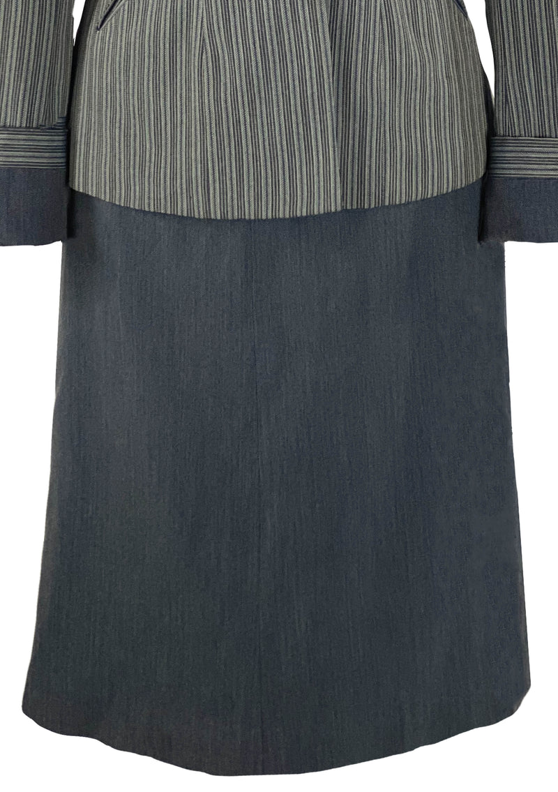 Sophisticated 1940s Striped Two-Tone Wool Suit- New!