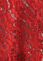 1950s Red Lace Dress with Silver Thread - New!