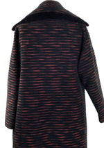 1950s Couture Lilli Ann Black and Red Wool Clutch Coat- New!