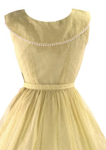 Vintage 1950s Yellow Swiss Dot Summer Dress - New!