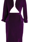 Sensational Figure Hugging 1950s Plum Velvet Suit - New!