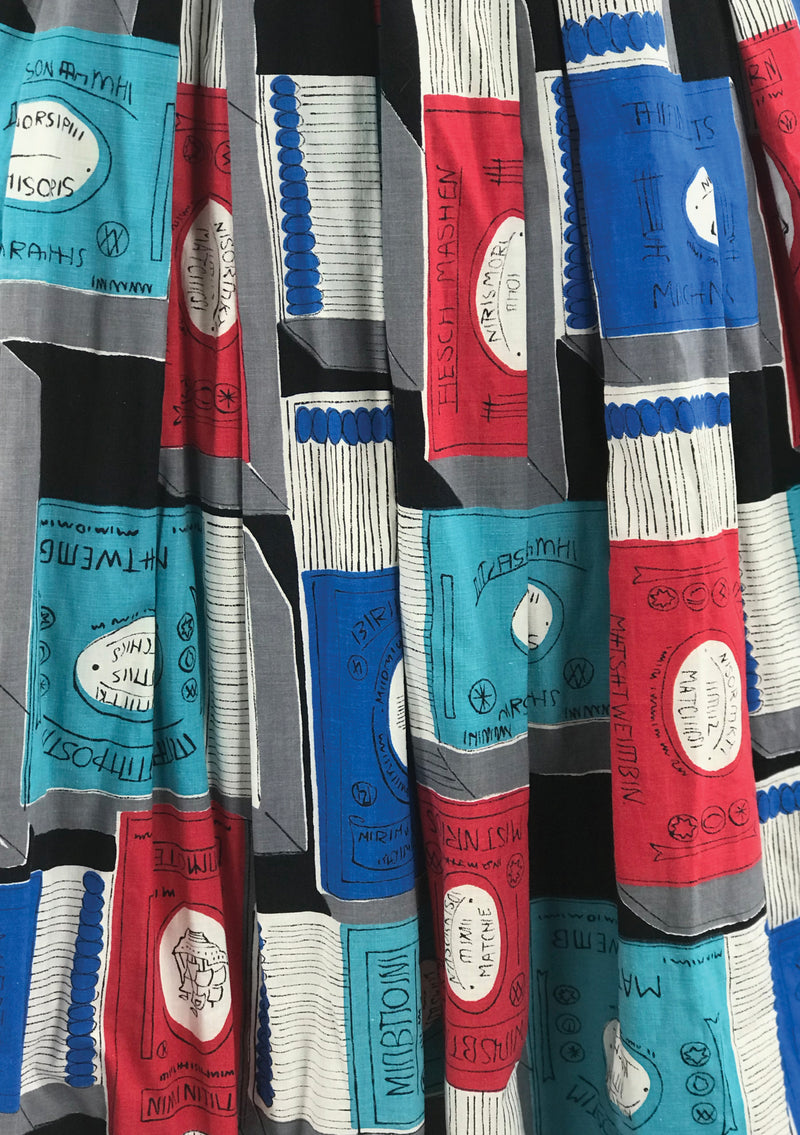 Late 1950s Matchbox Novelty Print Dress - New!