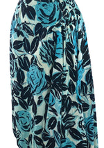 Late 1950s Early 1960s Blue Roses Cotton Dress - New!