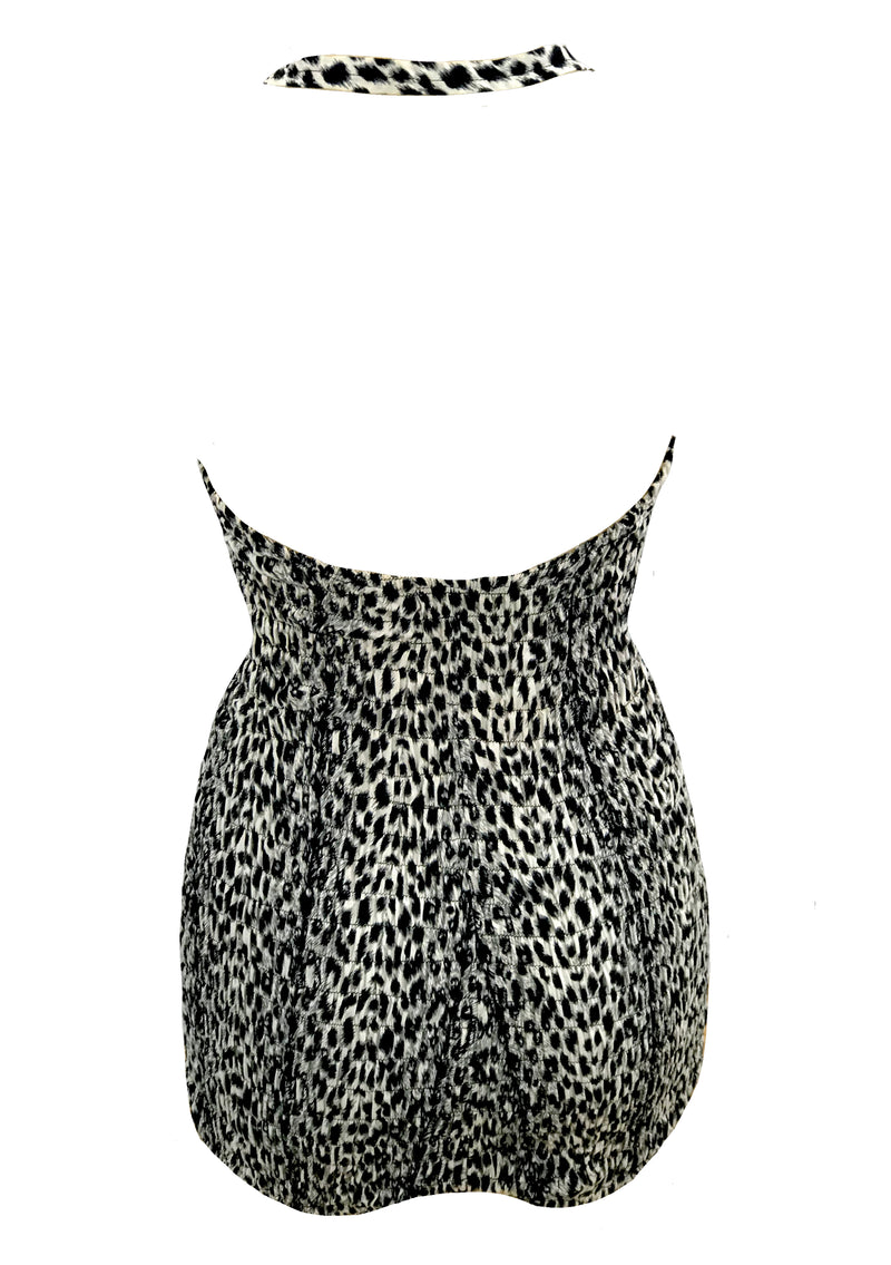 Deadstock 1950s Leopard Print Cotton Swimsuit- New!