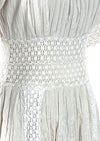 1970s Young Edwardian Look White Cotton Maxi Dress- New!