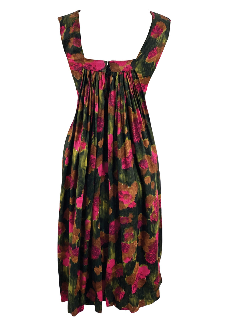 Vintage Late 1950s British Designer Floral Wiggle Dress - NEW!