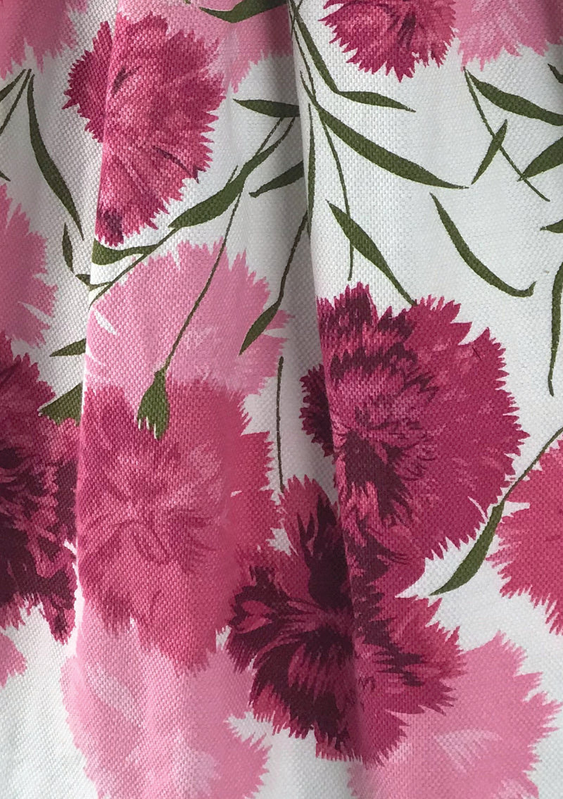 Vintage 1950s Pink Carnations Pique Dress - New! (SOLD)