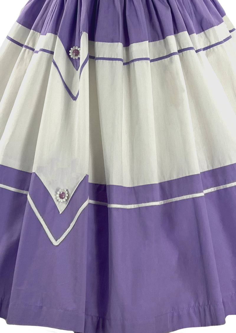 Vintage Late 1950s Purple and White Cotton Dress- New!