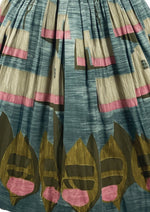 Vintage 1950s Hawaiian Scenic Print Cotton Dress  - New!