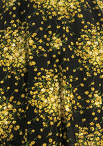 Vintage 1950s Black Cotton with Golden Sprays- New!